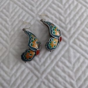 Fossil Butterfly Earrings